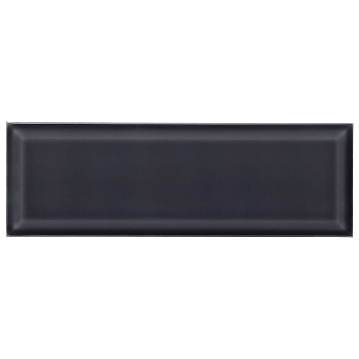 Rise Charcoal Gray 4x12 Beveled Glossy Ceramic Subway Tile