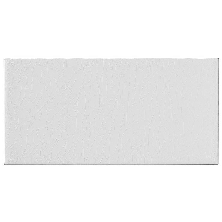 Seaside Cotton White 4x8 Crackled Glossy Ceramic Tile