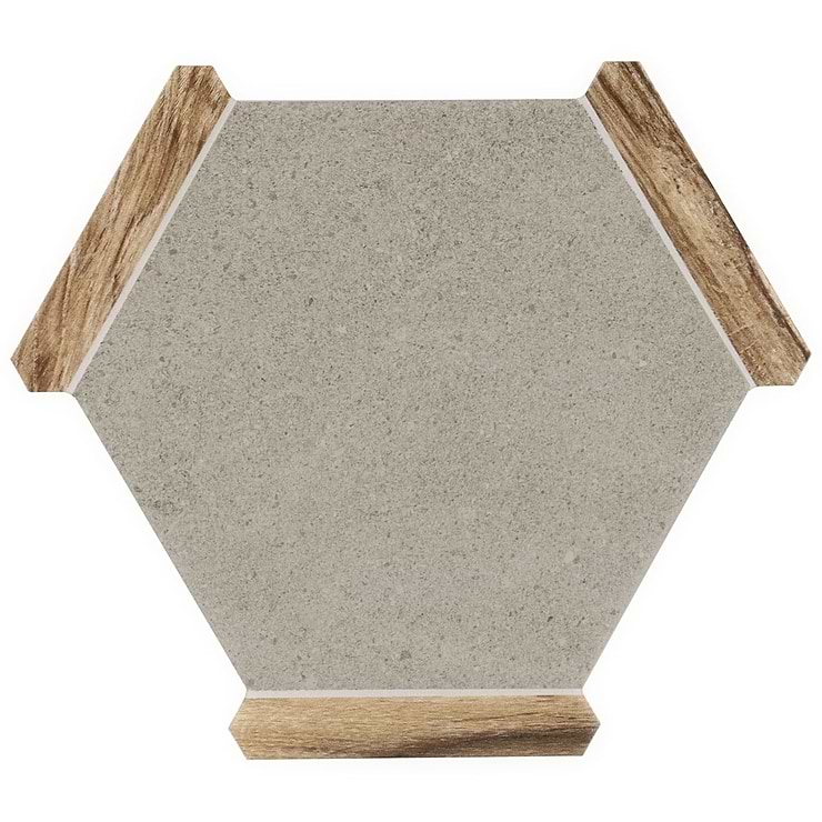 Sagon Cemento Gray 9" Hexagon Matte Porcelain Tile