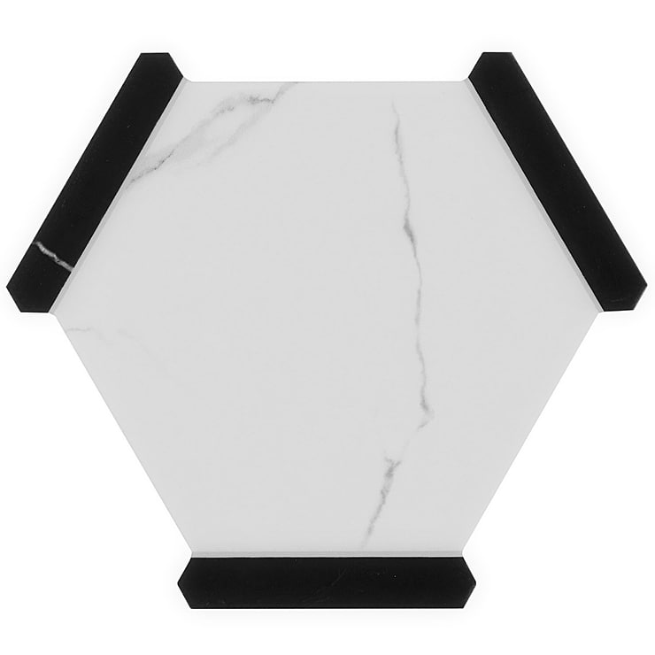 Sagon Bianco White 9" Hexagon Matte Porcelain Tile