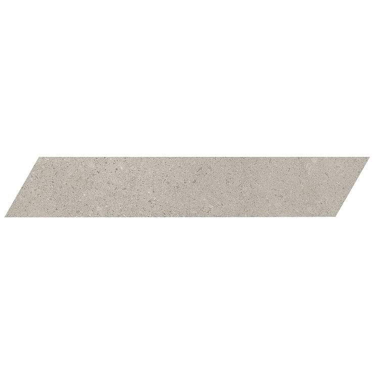 New Rock Fumo Light Gray 4x21 Chevron Limestone Look Matte Porcelain Tile