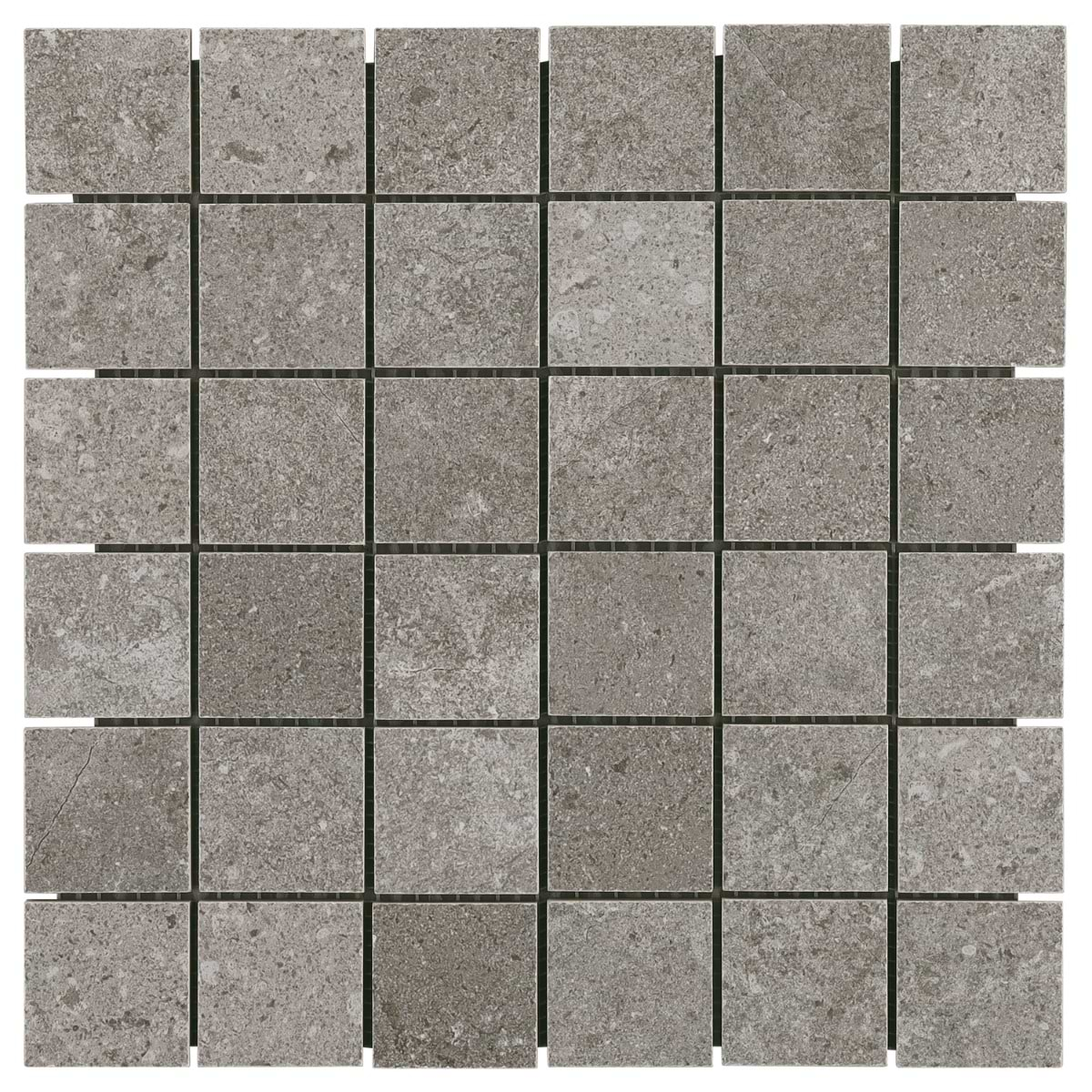 New Rock Fossil Dark Gray 2x2 Limestone Look Matte Porcelain Mosaic Tile