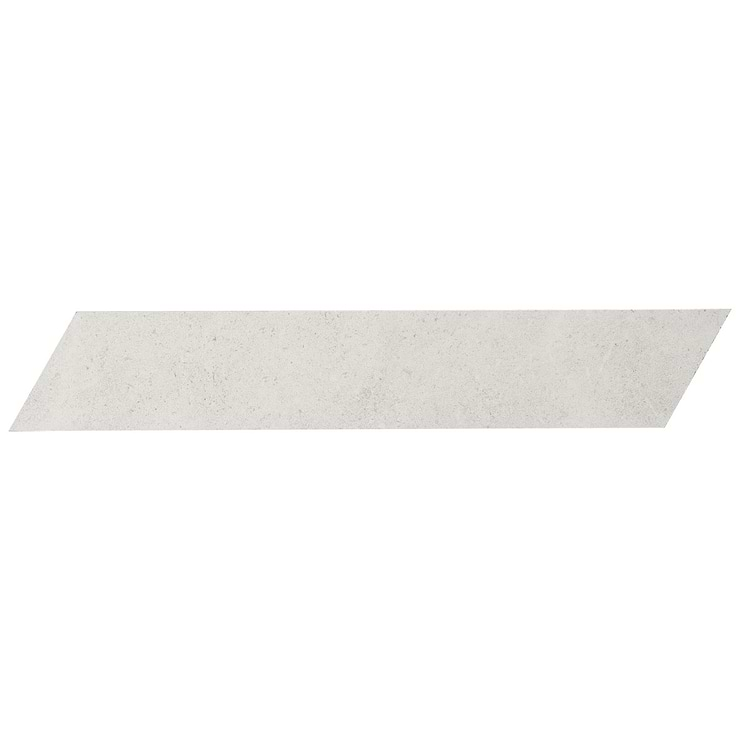 New Rock Perla White 4x21 Chevron Limestone Look Matte Porcelain Tile