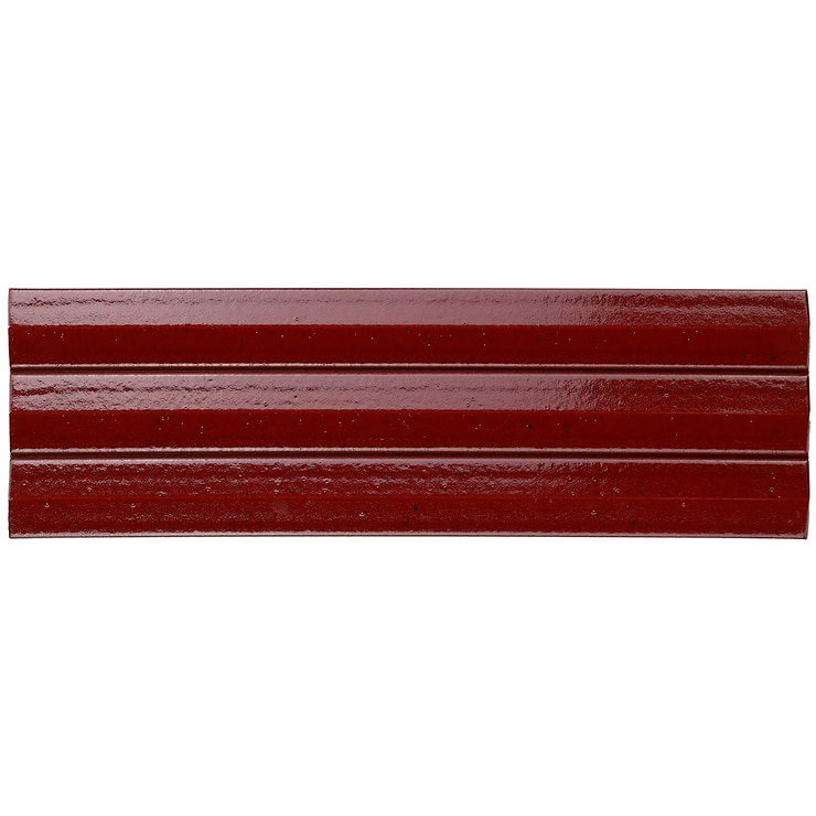 Ponto Ruby Red Fluted 5x16 3D Polished Porcelain Tile