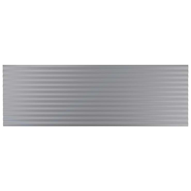 Mod Lunar Gray 12x36 3D Fluted Matte Ceramic Tile 