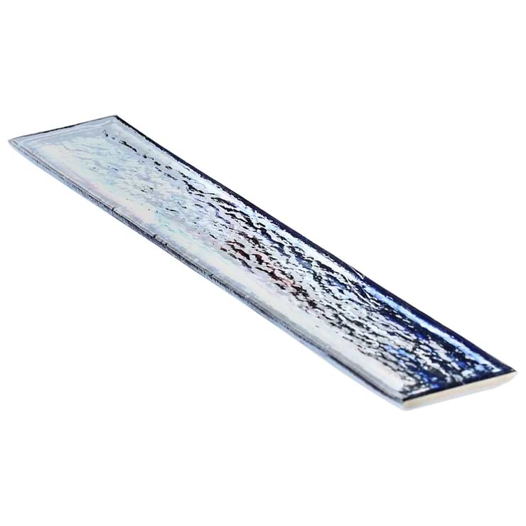 Komorebi Brick Bayou Blue 2x12 Polished Glass Subway Tile