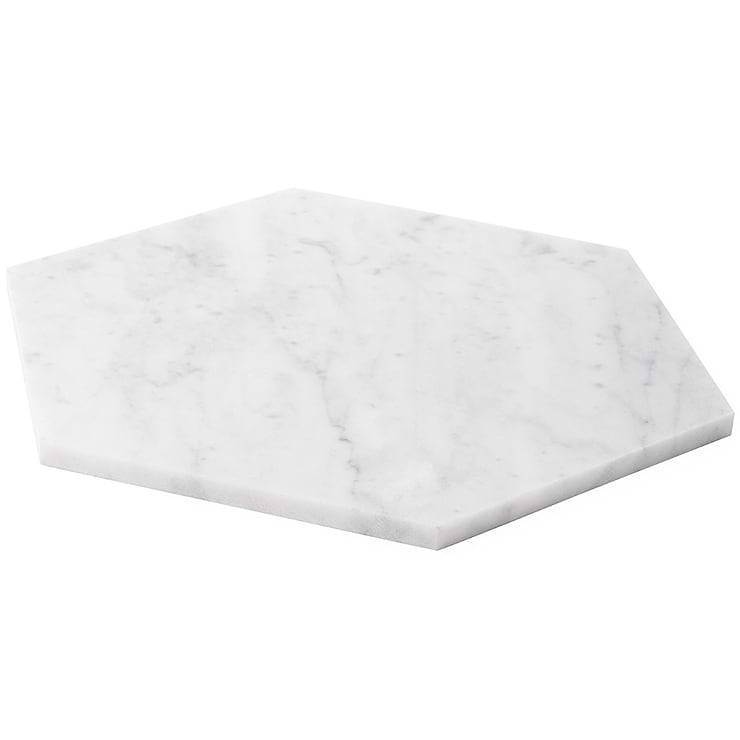 Carrara 10" Hexagon Honed Marble Tile