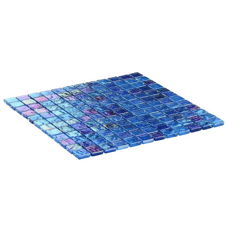 Splash Lagoon Blue 1x1 Polished Glass Mosaic Tile