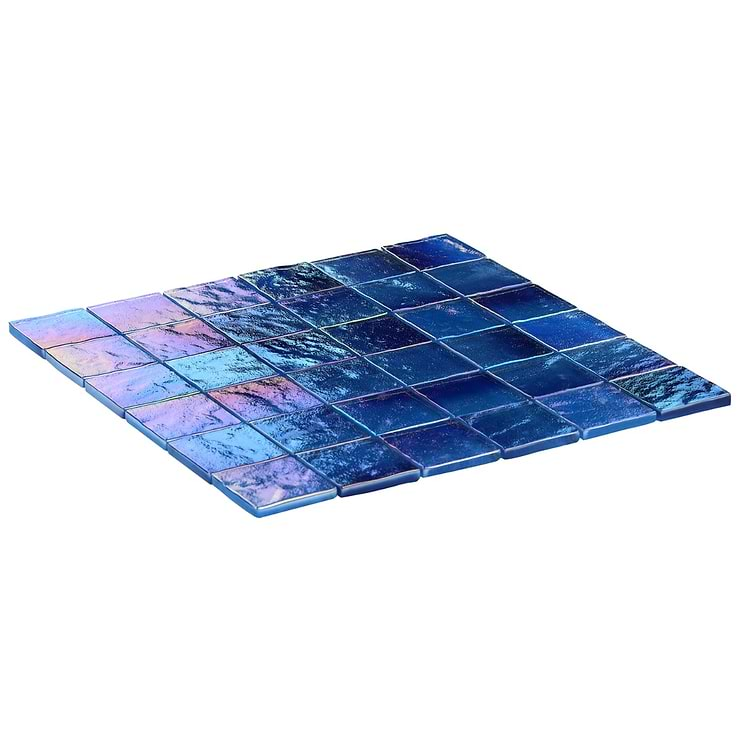 Splash Lagoon Blue 2x2 Polished Glass Mosaic Tile