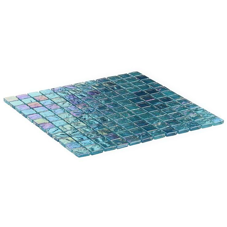 Splash Tropical Blue 1x1 Polished Glass Mosaic Tile