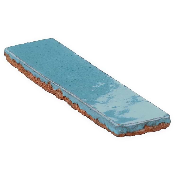 Emery Blue 2x8 Handmade Crackled Glossy Terracotta Subway Tile