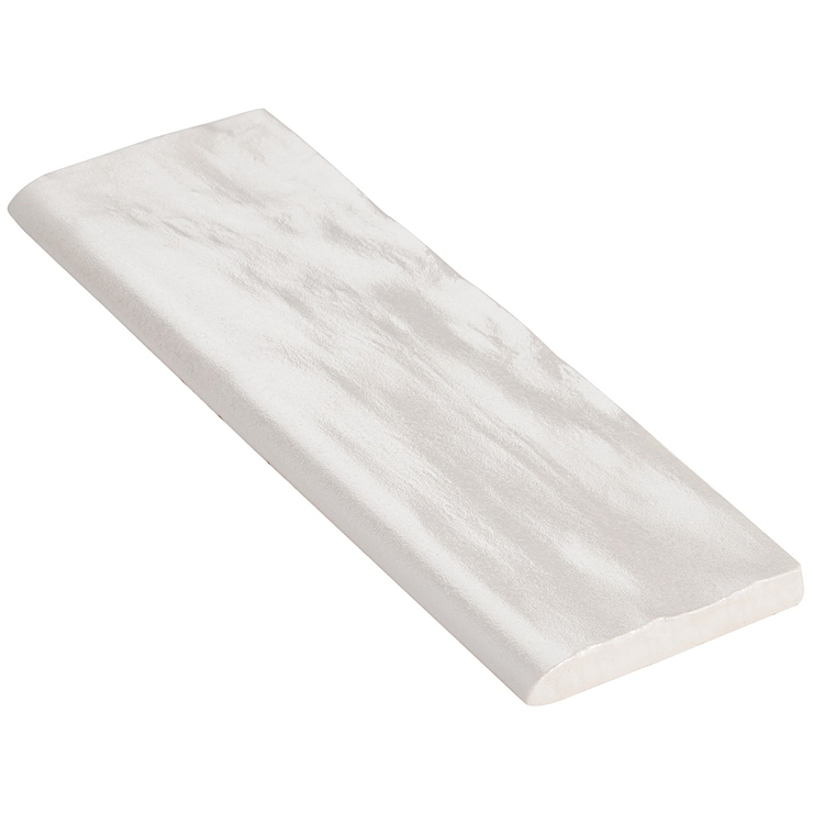 Montauk Gin White 2x8 Mixed Finish Ceramic Bullnose
