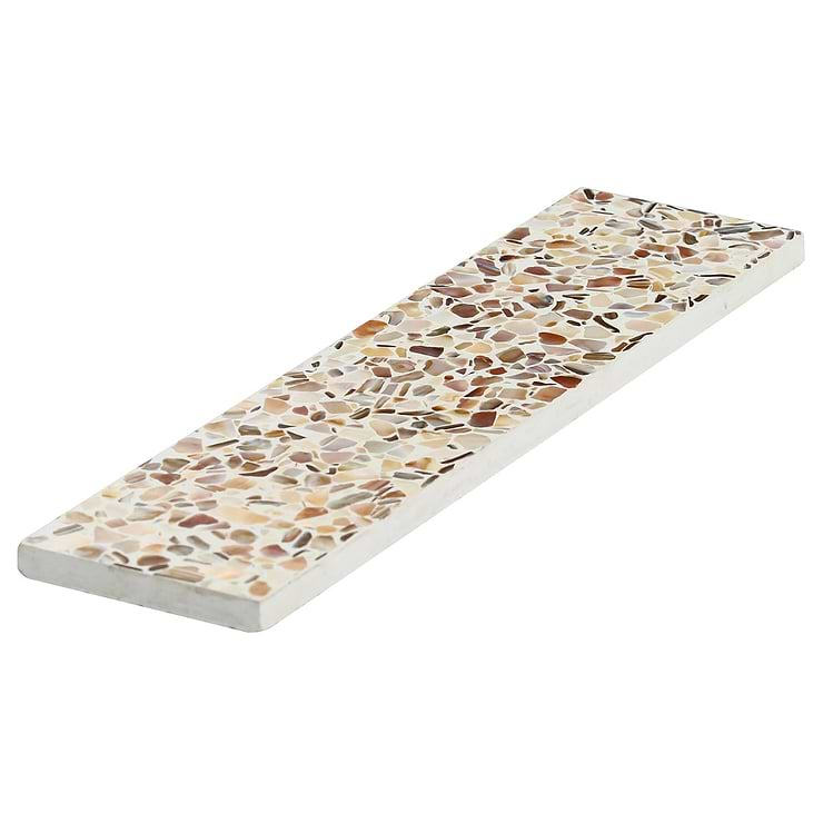 Reef Cream 3x12 Polished Pearl Terrazzo Subway Tile