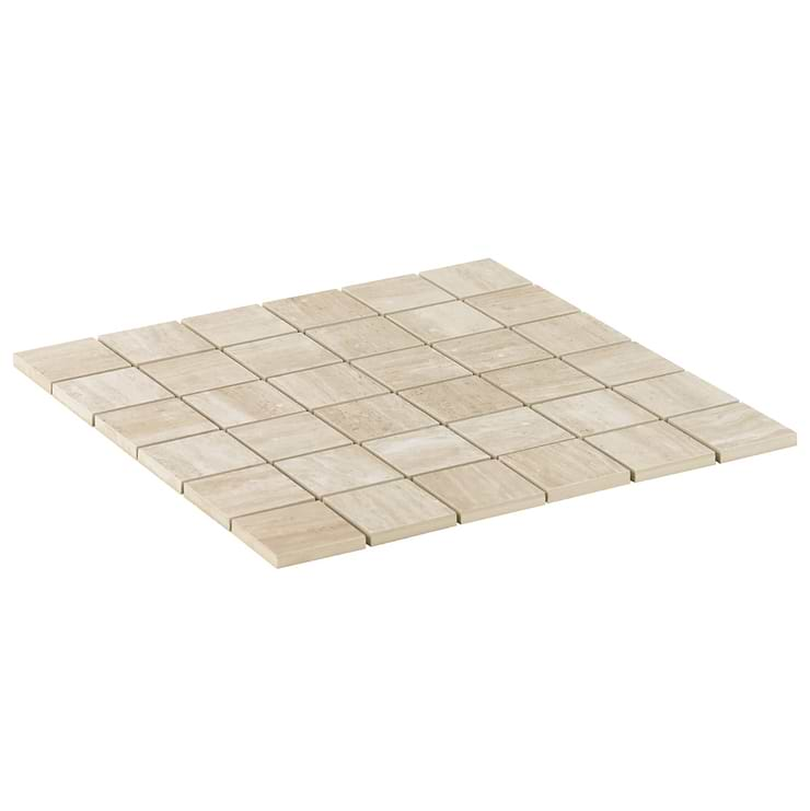 Nashville Beige 2x2 Travertine Look Matte Porcelain Mosaic Tile