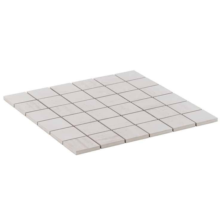 Nashville White 2x2 Travertine Look Matte Porcelain Mosaic Tile