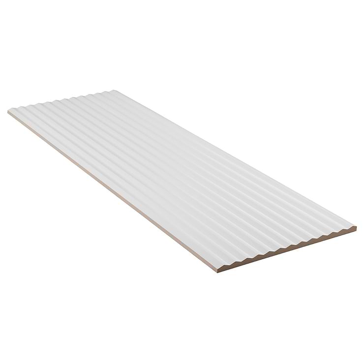 Mod White 12x36 3D Fluted Matte Ceramic Tile 