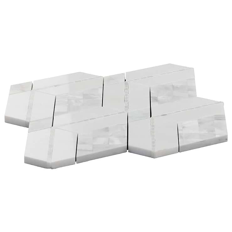Diana White Polished Marble and Pearl Mosaic Tile