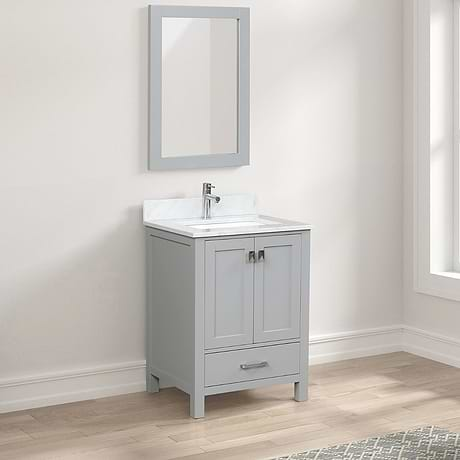 Athena 24'' Gray Vanity And Marble Counter