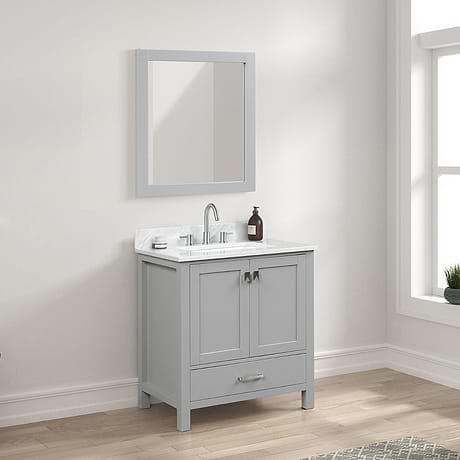 Athena 30'' Gray Vanity And Marble Counter