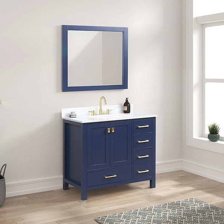 Athena 36'' Blue Vanity And Marble Counter