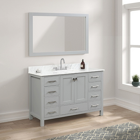 Athena 48'' Gray Vanity And Marble Counter