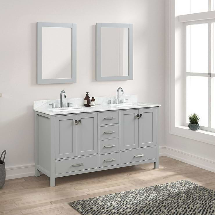 Athena 60'' Gray Vanity And Marble Counter