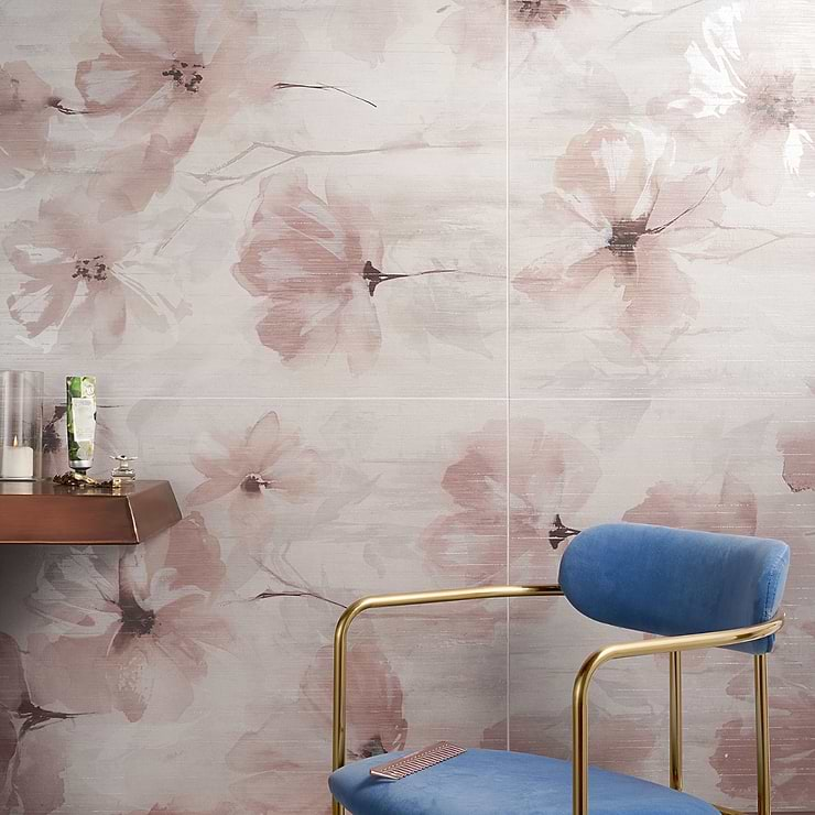 Monet Poetica Pink 24x48 Artisan Decor Porcelain Tile