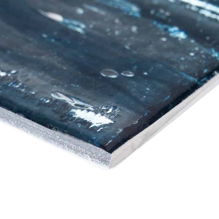 Komorebi Brick Jet Stream Blue 2x12 Polished Glass Subway Tile