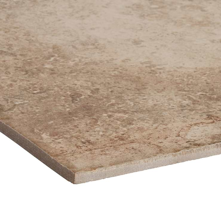 Seville Delfi Dark Beige 12x12 Travertine Look Matte Porcelain Tile