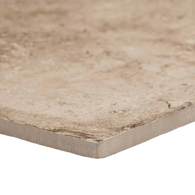 Seville Delfi Dark Beige 24x24 Travertine Look Matte Porcelain Tile