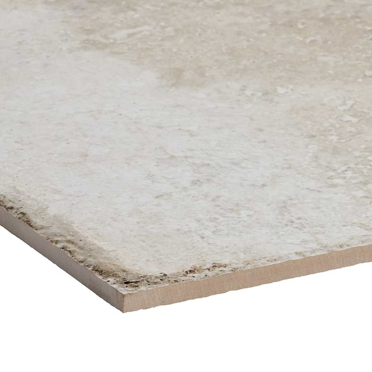 Seville Olimpia White 12x12 Travertine Look Matte Porcelain Tile