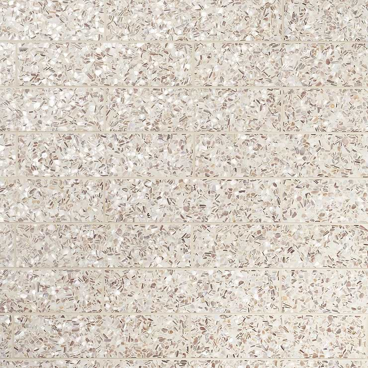 Reef Cream 3x12 Polished Pearl Terrazzo Subway Tile