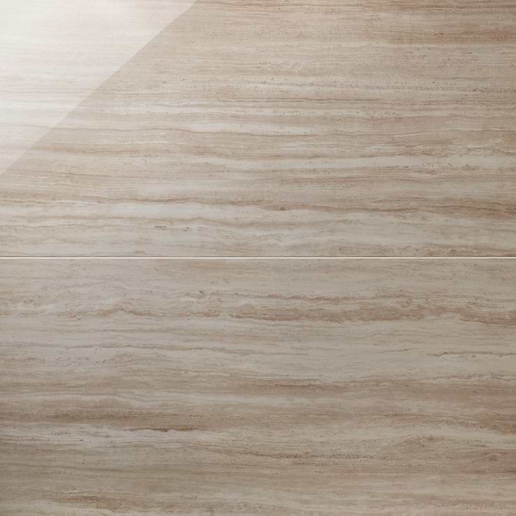 Nashville Beige 24x48 Travertine Look Polished Porcelain Tile