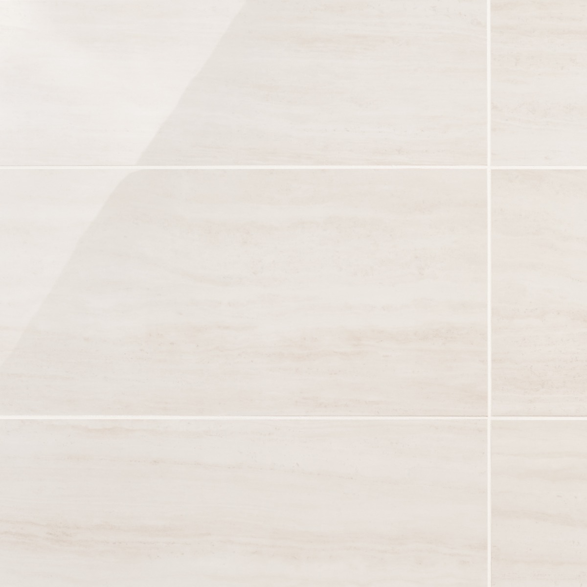 Nashville White 12x24 Travertine Look Polished Porcelain Tile