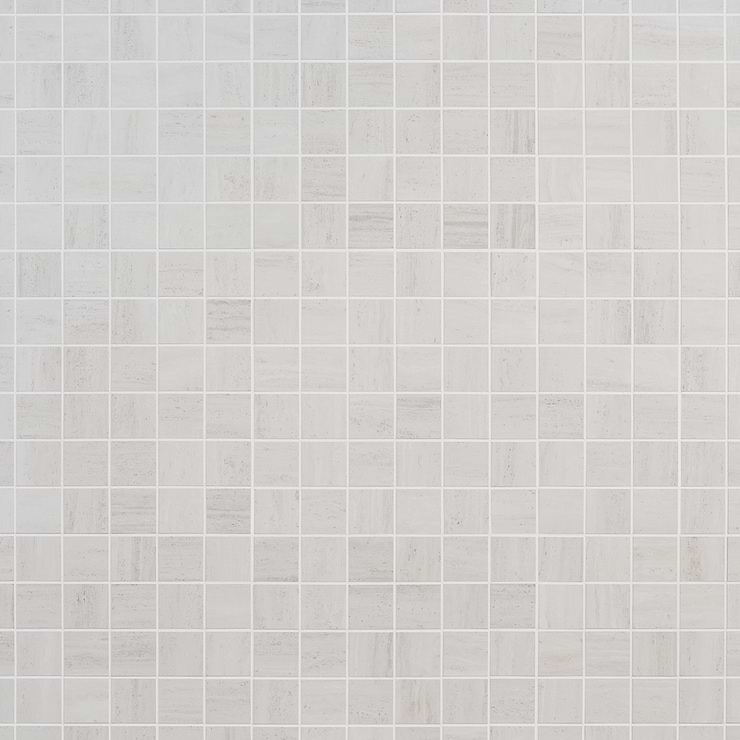 Nashville White 2x2 Travertine Look Matte Porcelain Mosaic Tile