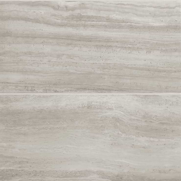Nashville Gray 12x24 Travertine Look Polished Porcelain Tile
