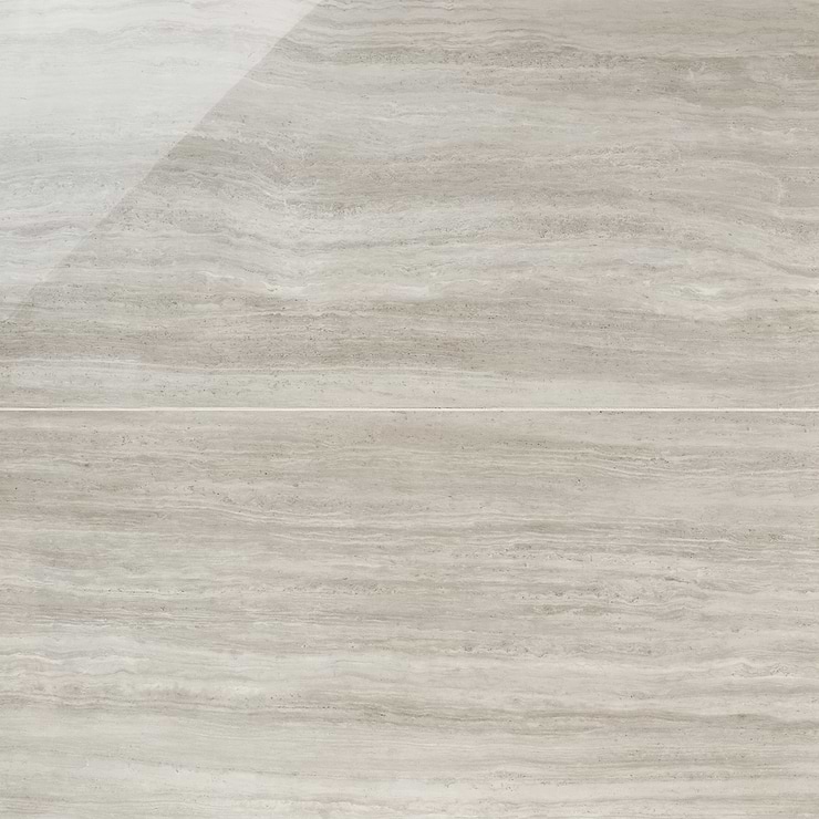 Nashville Gray 24x48 Travertine Look Polished Porcelain Tile