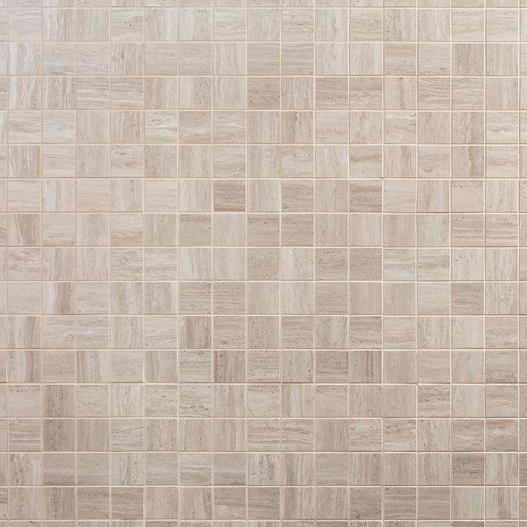 Nashville Taupe Beige Travertine Look 2x2 Matte Porcelain Mosaic Tile