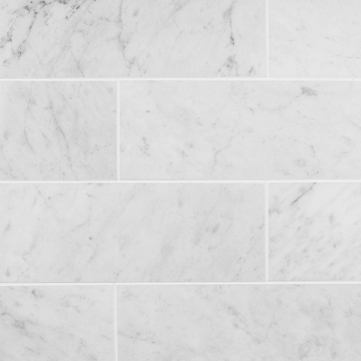 Carrara White 4x12 Polished Marble Subway Tile