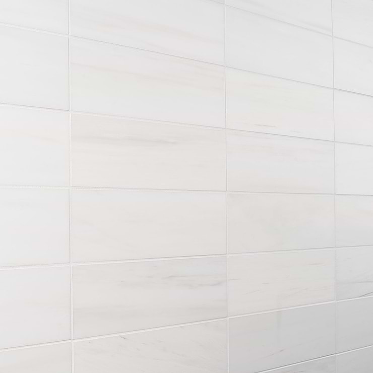 Bianco Dolomite White 4x12 Premium Honed Marble Tile