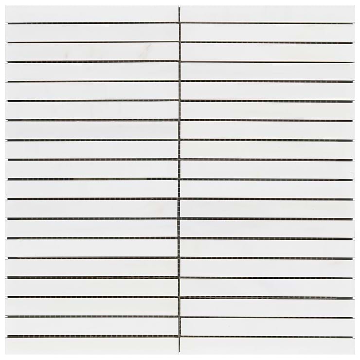 Bianco Dolomite White 1x6 Stacked Premium Honed Marble Mosaic Tile