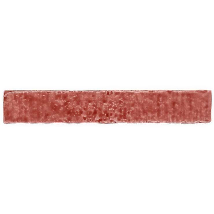 Wabi Sabi Coralito Terracotta Pink 1.5x9 Crackled Glossy Ceramic Tile