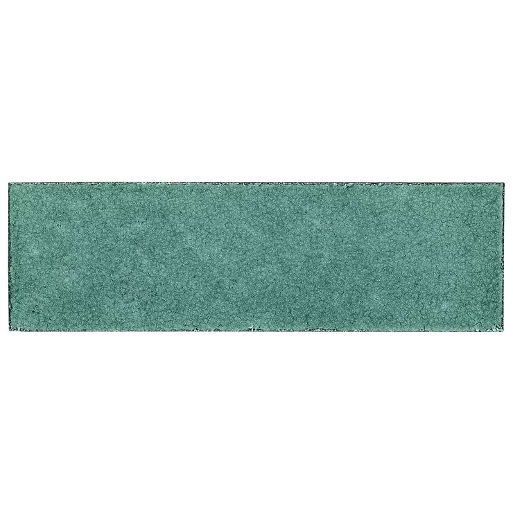 Color One Jade Green 2x8 Glossy Lava Stone Tile