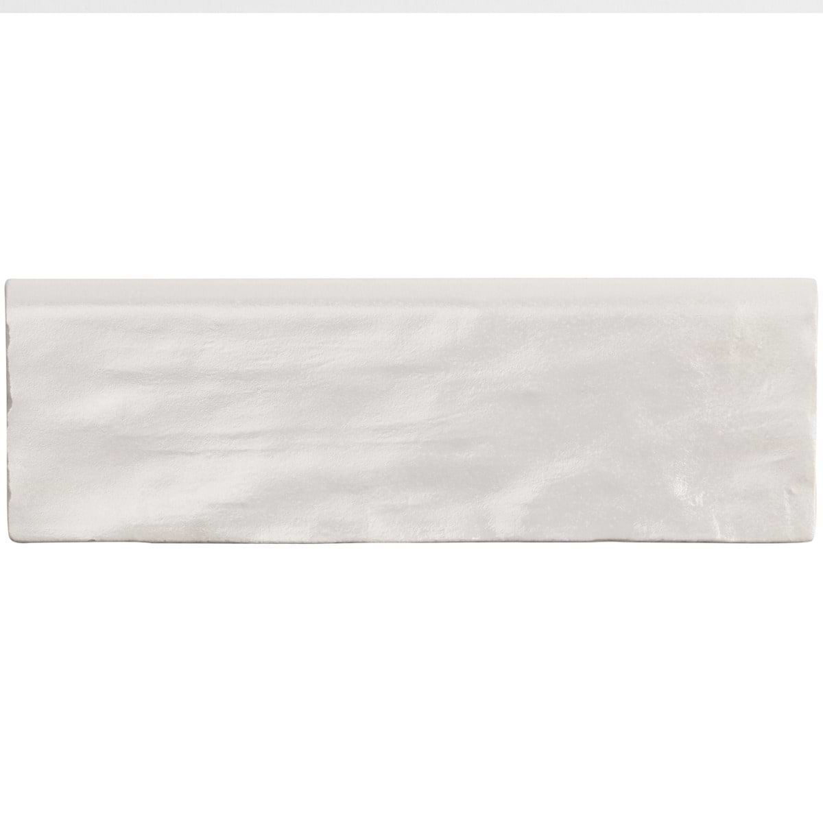 Montauk Gin White 2x8 Mixed Finish Ceramic Bullnose