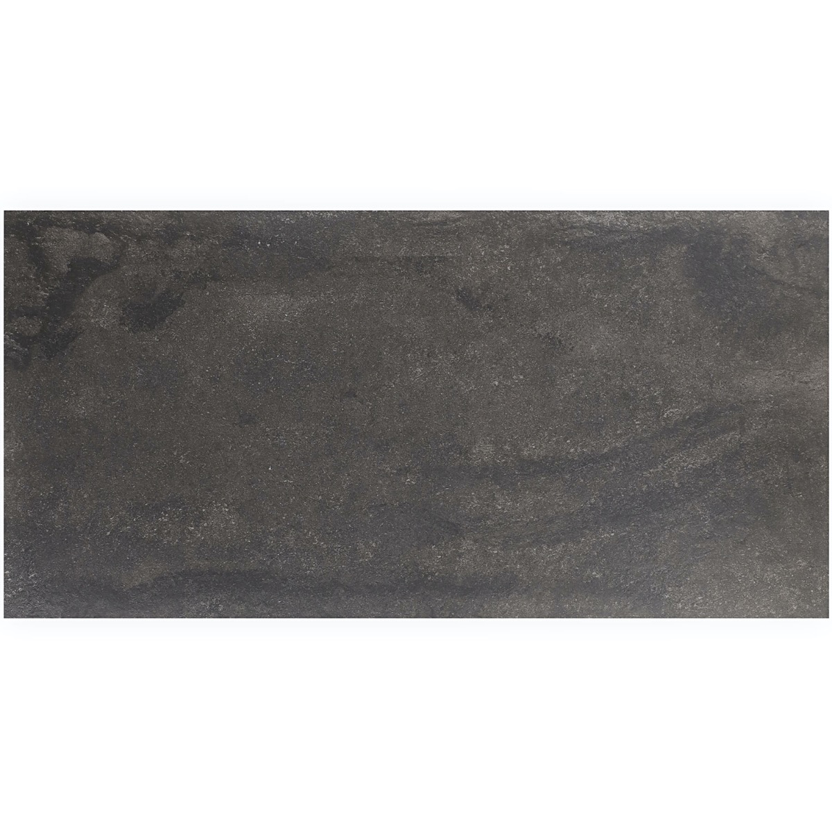 Acadia Charcoal Black 24x48 Limestone Look Matte Porcelain Tile