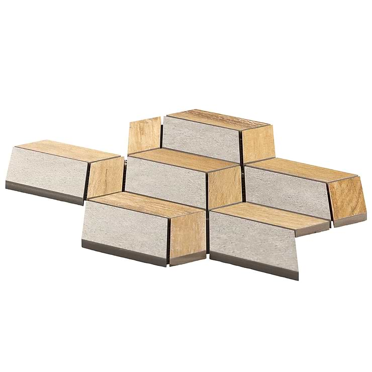 Eternal Diamond Birch Matte Porcelain Wood Look Mosaic Tile