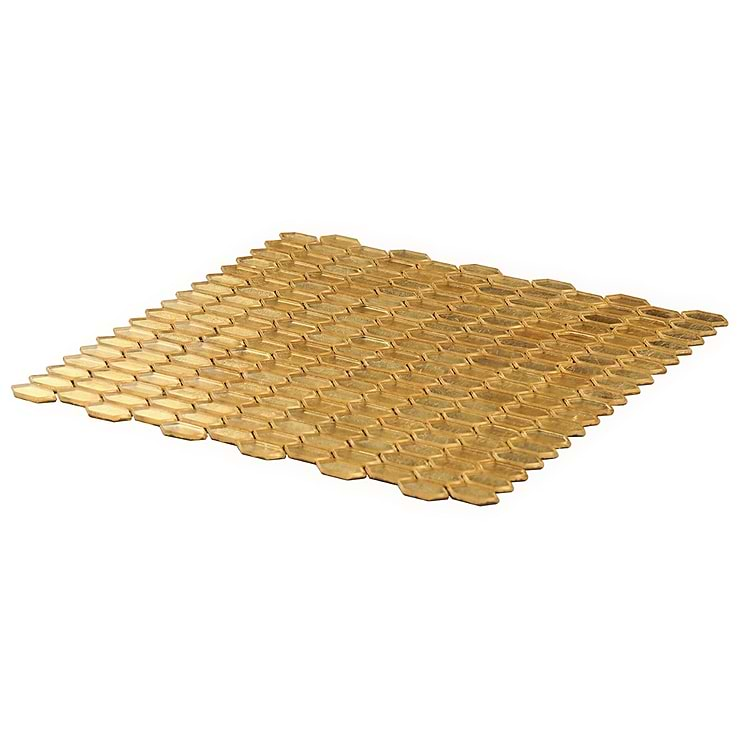 Flicker Gold 1/4" x 1" Polished Glass Mosaic Tile