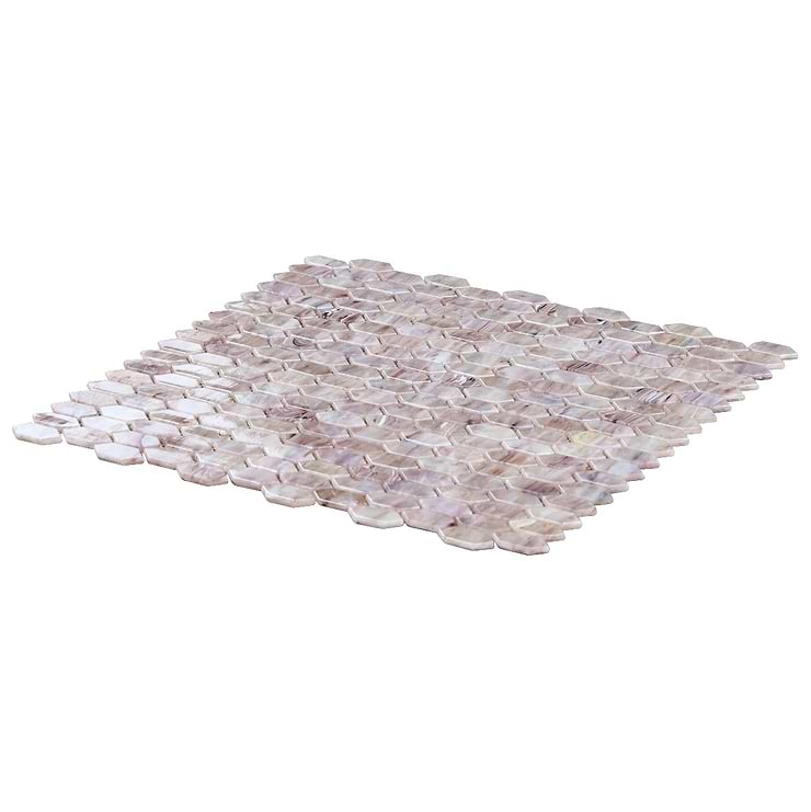 Flicker Iridescent Lilac Pink 1/4" x 1" Polished Glass Mosaic Tile