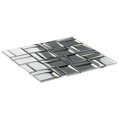 Rumi French Slate Gray 2x3 Polished Mirrored Glass Mosaic Tile