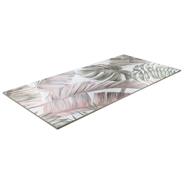 Monet Fancy Wall Pink and Green 24x48 Artisan Decor Matte Porcelain Wall Tile